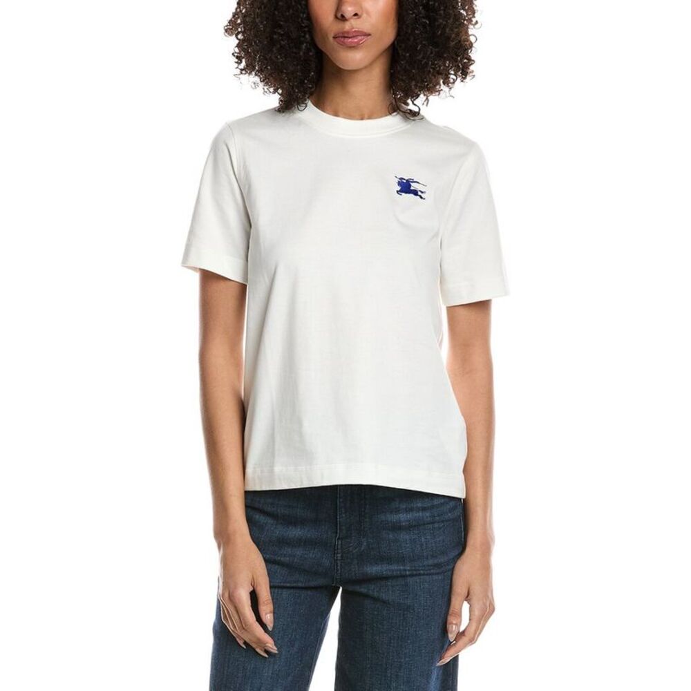 Burberry Womens Logo Cotton T-Shirt, White